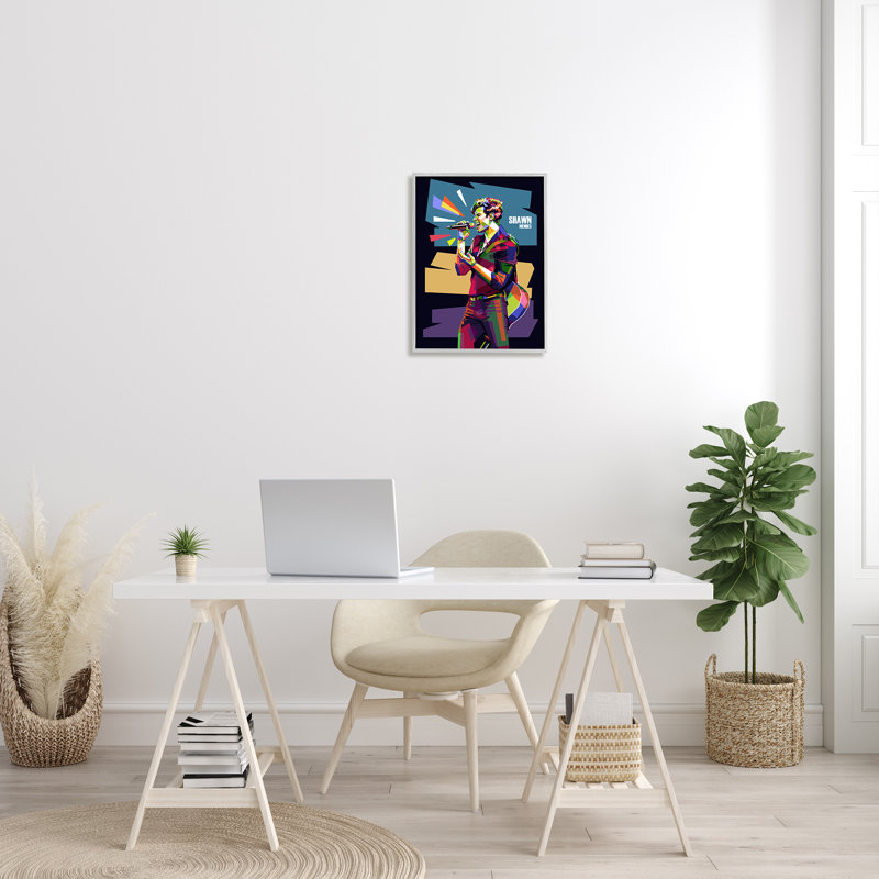 " Modern Shawn Mendes Abstract Portrait Bold Geometric Pattern "