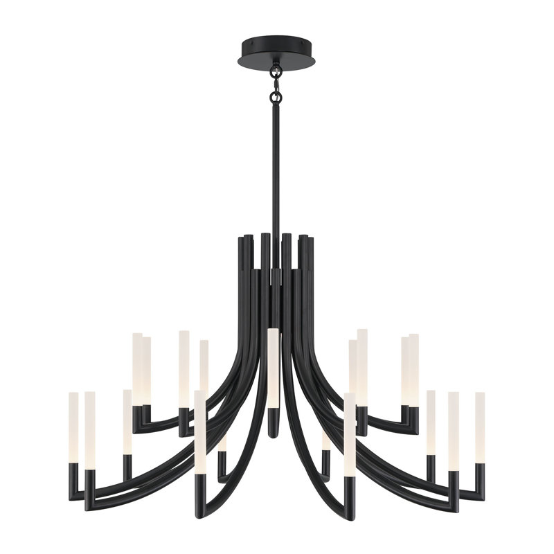 Lustre givré 20 po Olette, Noir mat