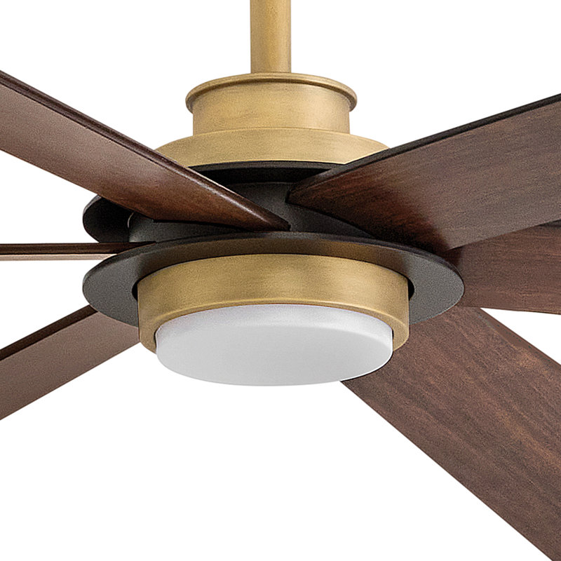 Hinkley Andros LED Ceiling Fan, Brass, Walnut