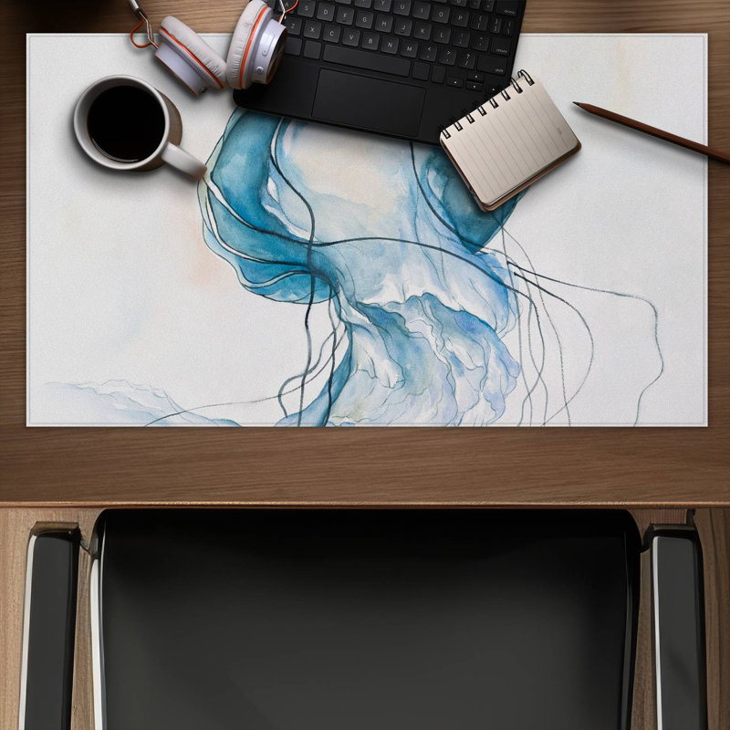 Jellyfish moving - 14.00"x24.25" Desk mat