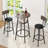 3-Piece Bar Table Set For 2, Small 2-Tier Round Bistro Pub Dining Table & PU Upholstered Stools With Backrest-1971949800-1971949804-1971949805