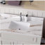 Coiffeuse en marbre de 43 po, coiffeuse de salle de bain avec lavabo sous-comptoir rectangulaire et panneau de 4 po de hauteur