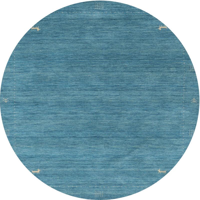 Tapis contemporain bleu, Rond 4 pi