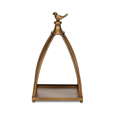 Veldra Curved Mini Table Lantern & Bird Accent