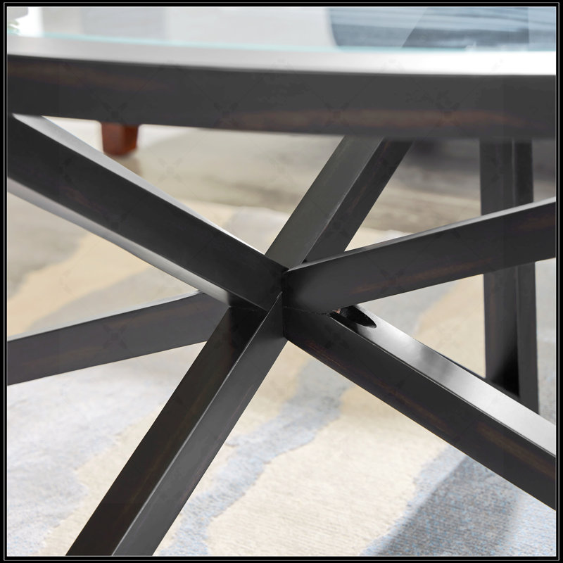 Modern Simple Glass Coffee Table, Gray