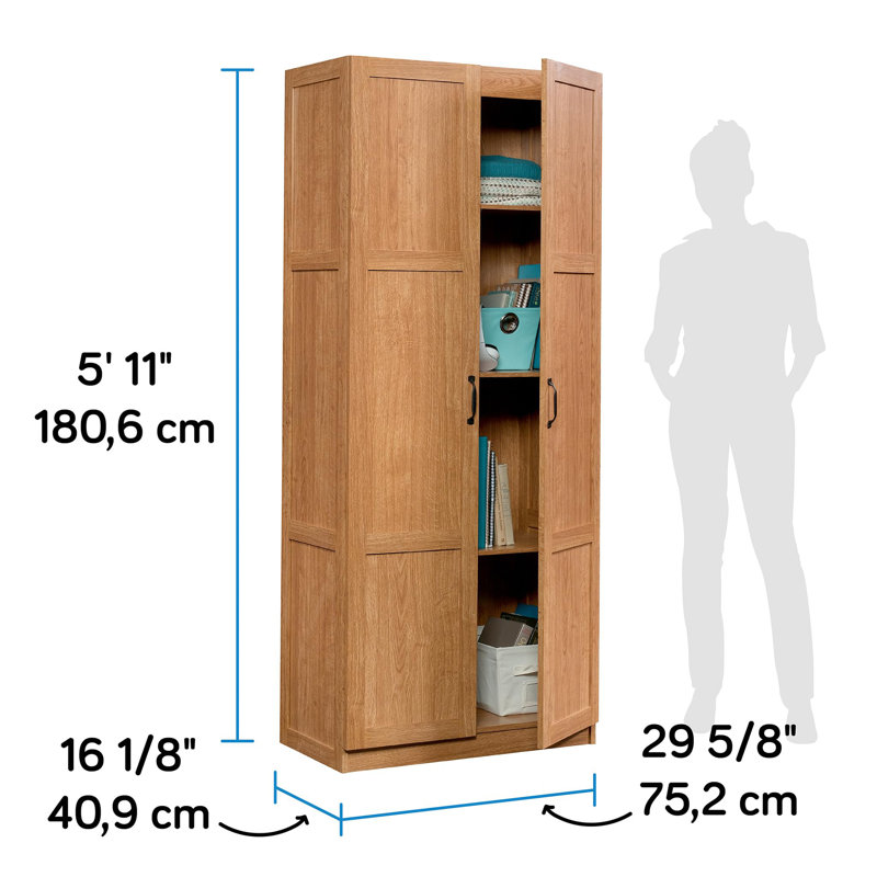 Storage Cabinet with Adjustable Shelves, Highland Oak