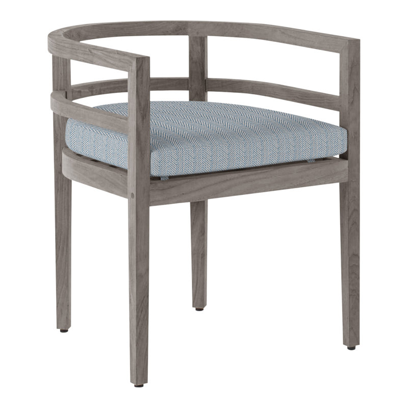 Chaise avec accoudoirs d'extérieur en teck Santa Barbara, Pas de soudure, Perigold ‑ ciel Posh, Teck huître