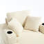 Nouvelle chaise longue rembourrée en velours côtelé pour le bureau du salon - Sac à magazines, coussins amovibles, porte-gobelets doubles, confort pour les jambes longues, assise confortable, matériau, design moderne, couleur beige, facile-118758354