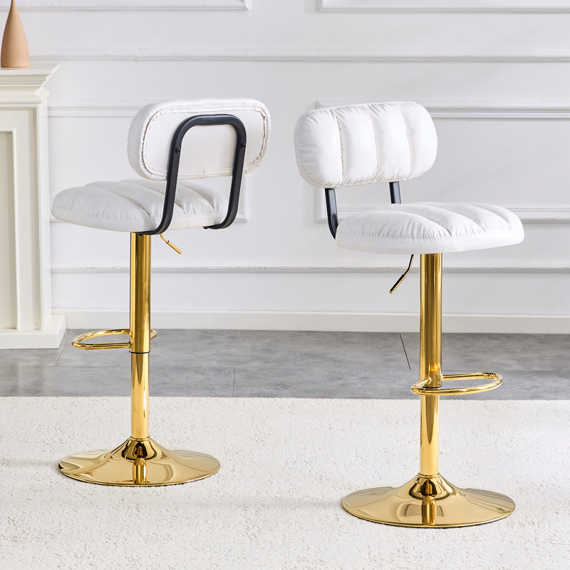 Tabourets de bar modernes à hauteur réglable, tabourets rembourrés pour îlot de cuisine, bar personnel, salle de jeux, ensemble de 2