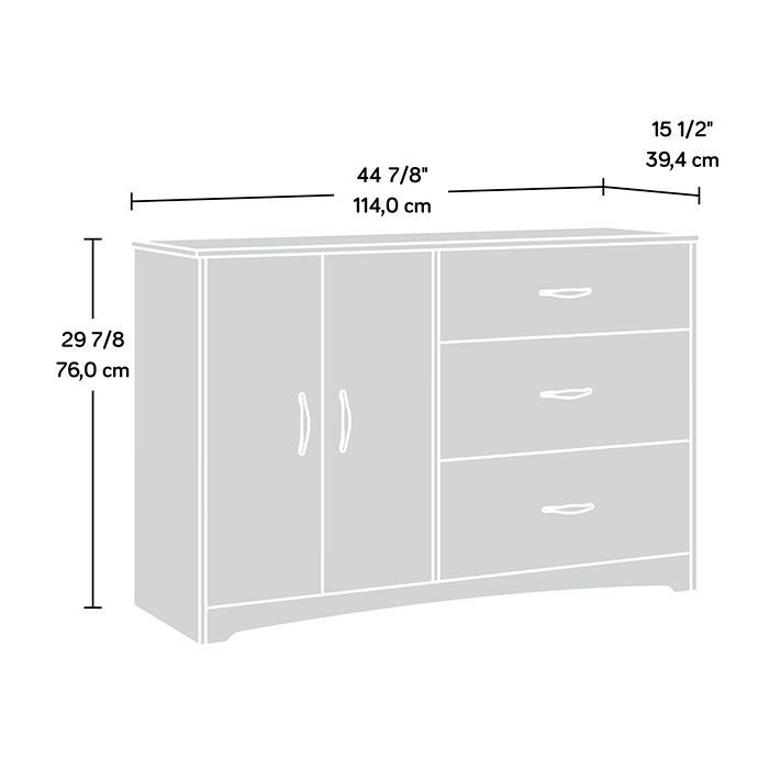 Commode 3 tiroirs Dagenham Nantwich, Noir/gris