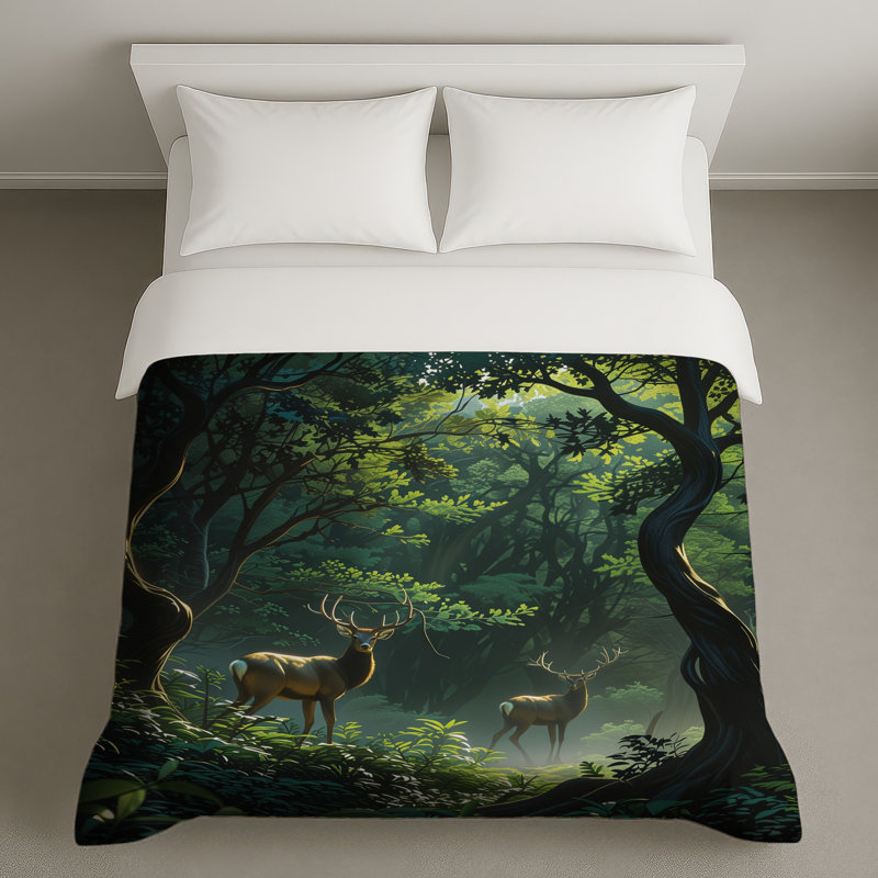 Housses de couette cerf dans la forêt, Lit simple