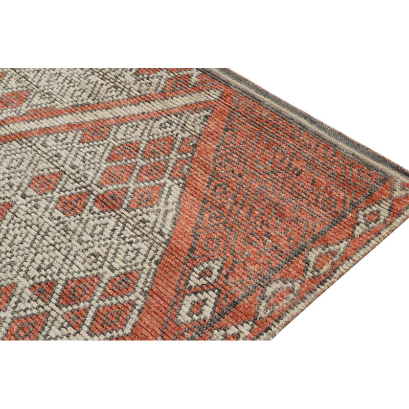 Moroccan Hand Knotted Silk Area Rug, Rectangle 4' x 5'