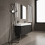 Meuble-lavabo autoportant 60 po avec double lavabo en résine, armoire de rangement avec portes à fermeture douce (ensemble KD)