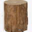 Tabouret de souche d'arbre, table d'appoint décorative, table de bout en béton avec finition grain de bois