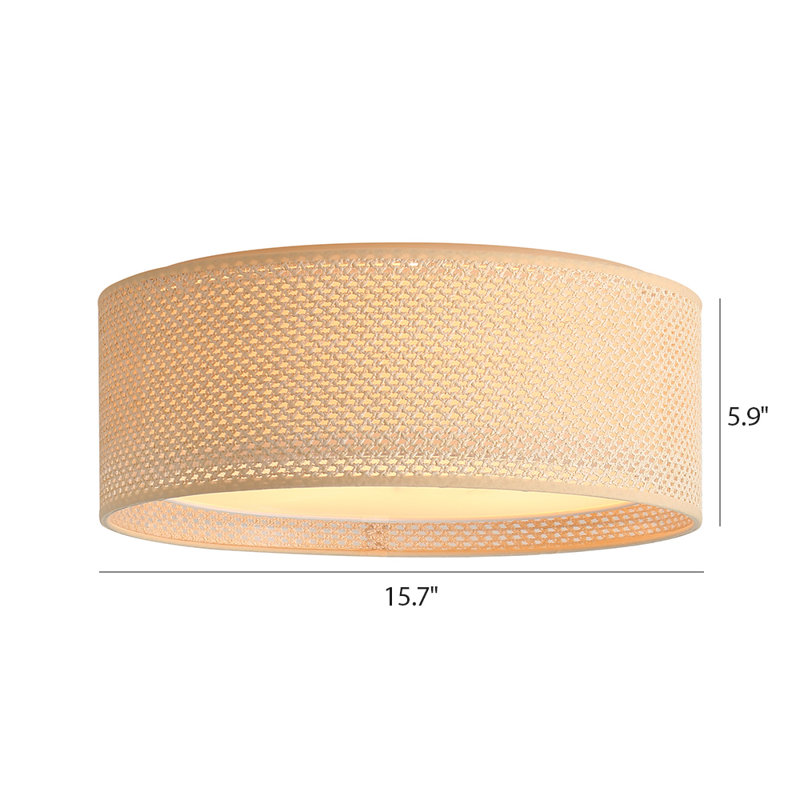 Plafonnier encastré d'intérieur 3 lumières 15,7 po Addae, Beige