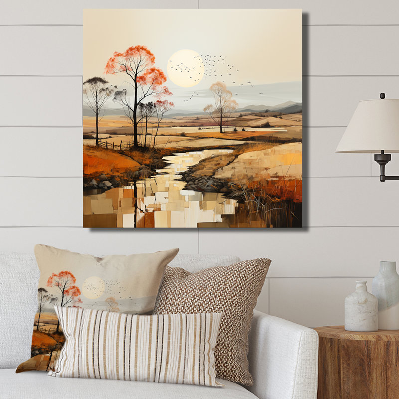 «Desert Prairies Peace Peace Sunset» sur toile, H 16 po x l 16 po x P 1 po, Toile tendue