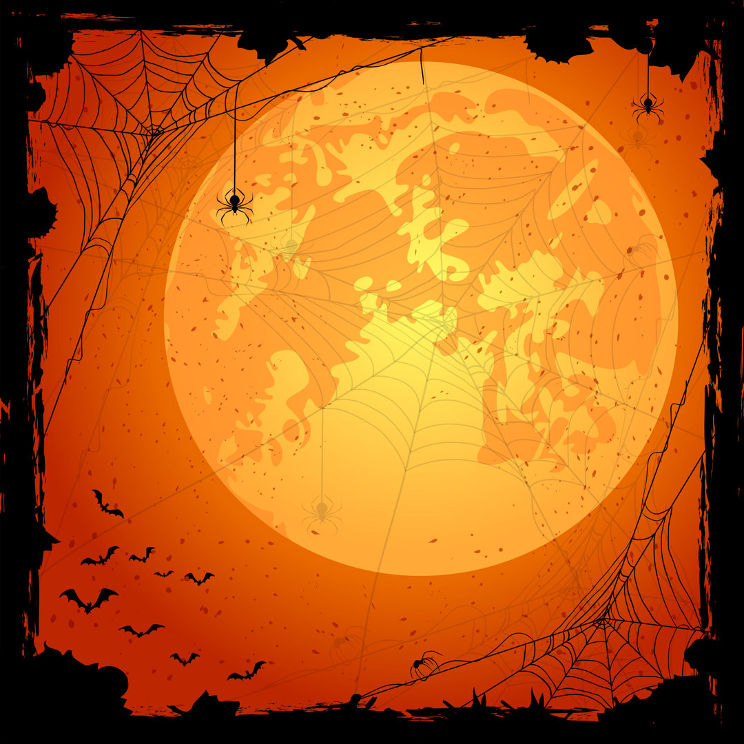 Orangefarbener Halloween-Hintergrund - Drucken