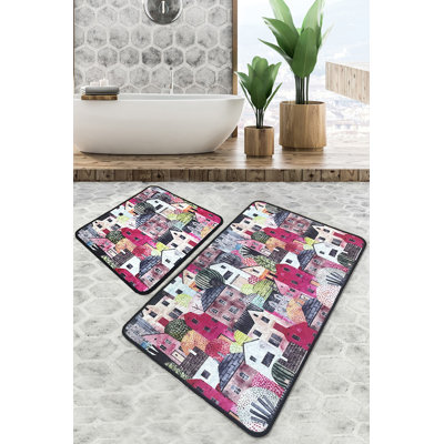 Achilleas 2 Piece set Rectangle Bath Rug