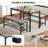 43.3" Dining Table Set For 4, Kitchen Table Set With 2 Benches, Dining Room Table Set With Metal Frame-888509953