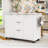 Rolling Fluted Kitchen Island with Drop Leaf, Power Outlet, 3 Drawers and Faux Marble Top-107129031