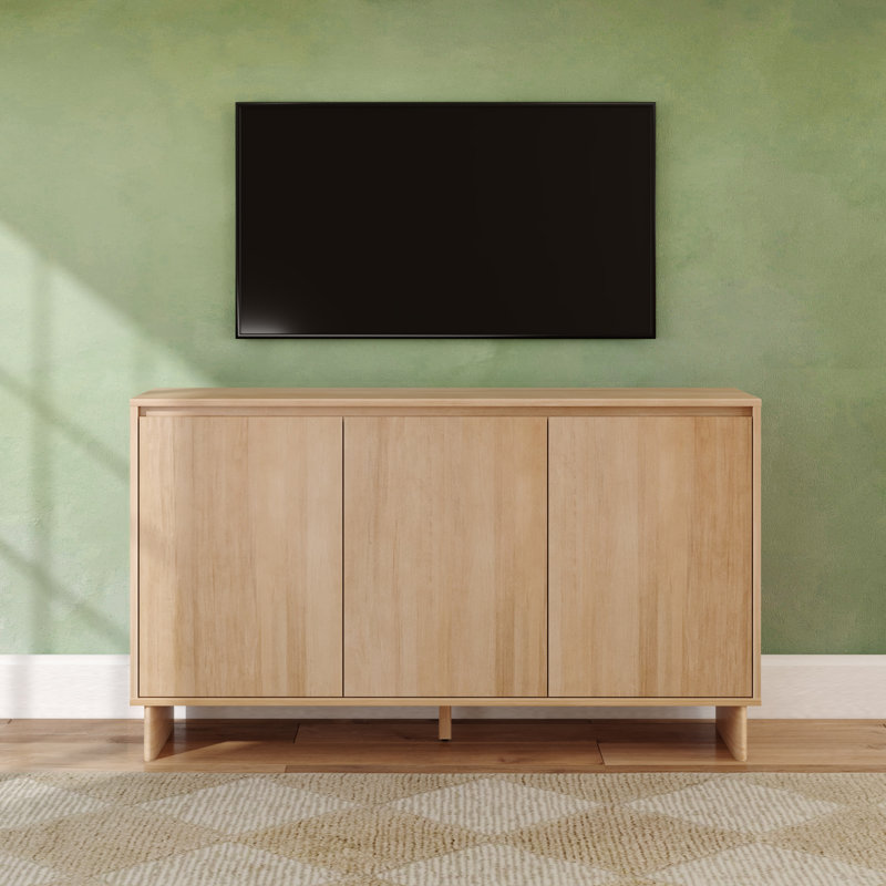 Modern 59" 3-Door Sideboard/TV Stand, Blonde