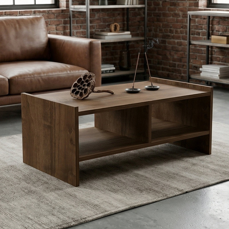 Aurelius 35'' Coffee Table with Open Shelving