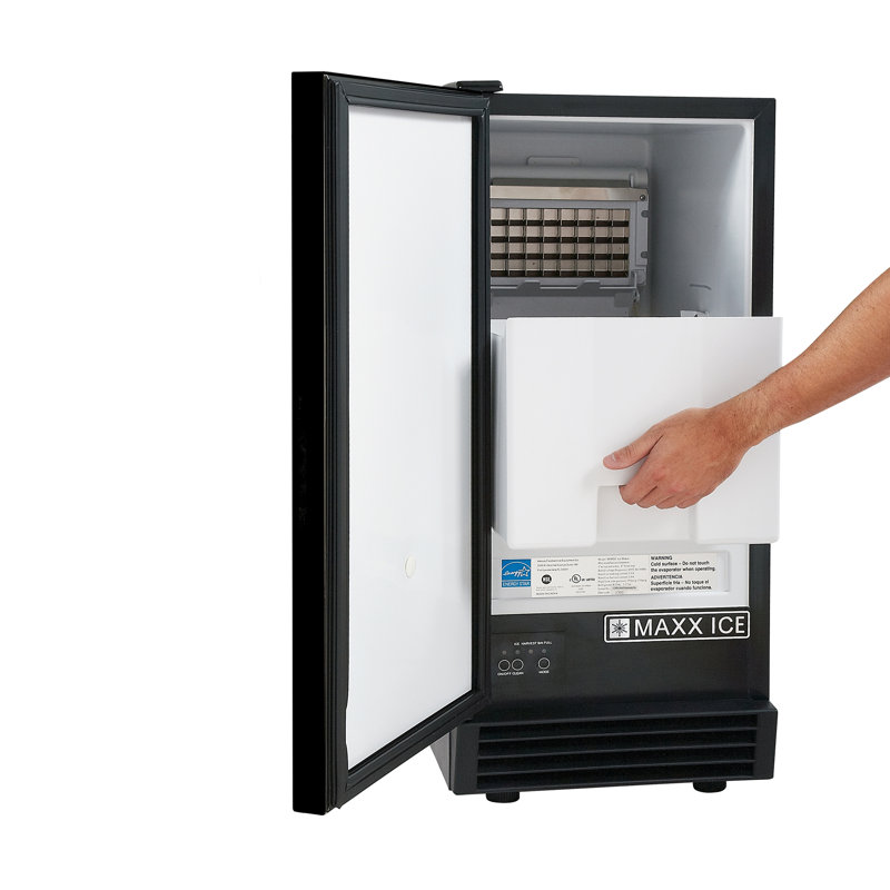 Maxx Ice 50 lb Black Freestanding Ice Maker with Reversible Door
