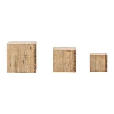 Delinx 3 Piece Square Acacia Solid Wood