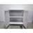 White Double Door Storage Cabinet, Silver , Mid - Century Modern Structure, Spacious Interior Freestanding, Flavor, Stable, Dining Room