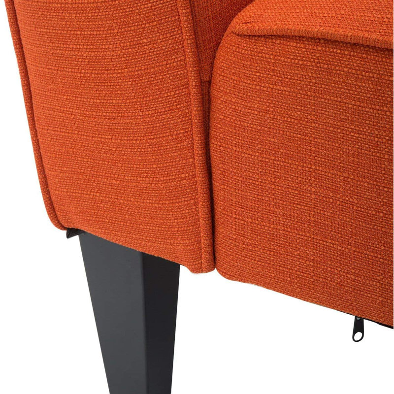 Montevideo Upholstered Slipper Chair, Orange Linen