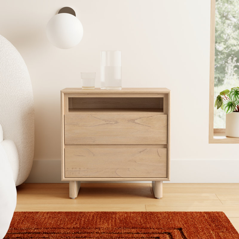 Soleil 2-Drawer Nightstand, Blonde Oak