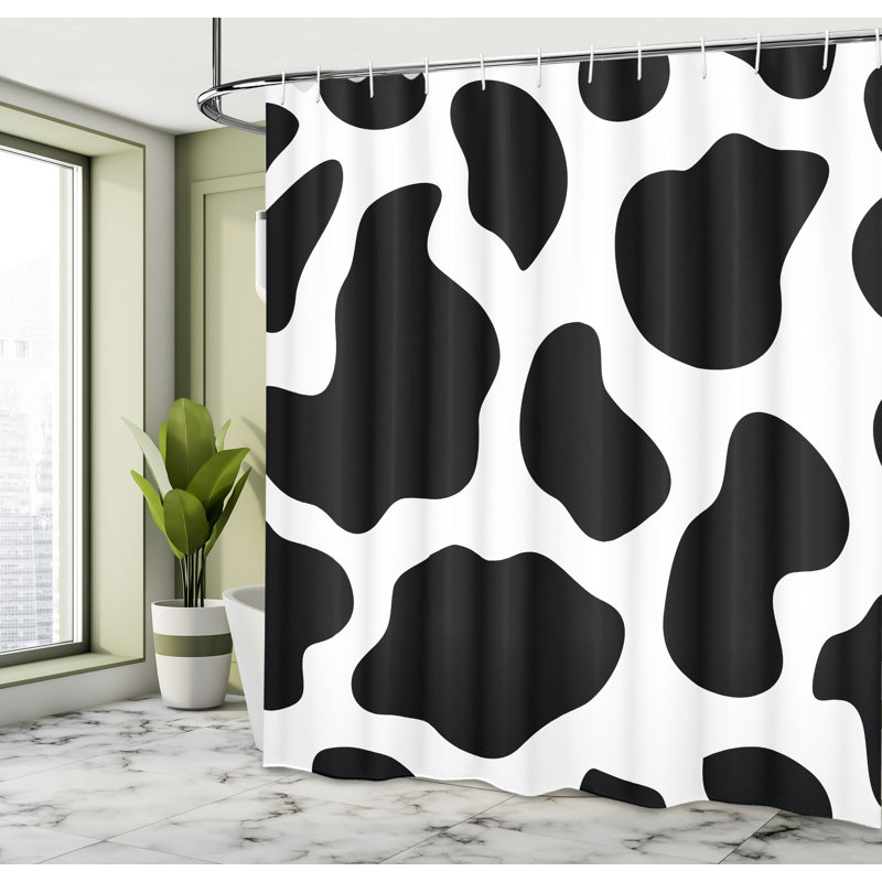 Ensemble de rideau de douche et crochets Cow, H 84 po x l 69 po