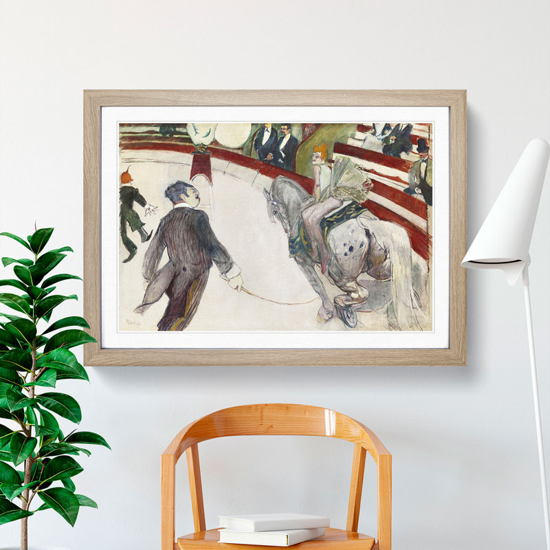 The Cirque Fernando by Henri de Toulouse-Lautrec - Picture Frame Painting, Oak Framed, 27cm H x 36cm W x 2cm D