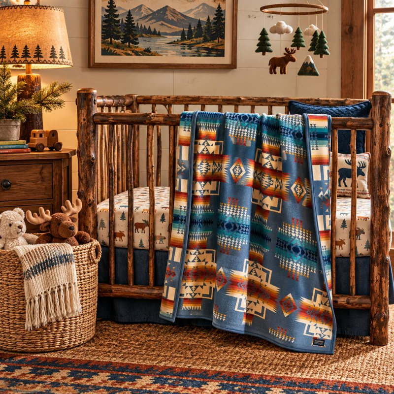 Pendleton Chief Joeseph Slate Crib Blanket