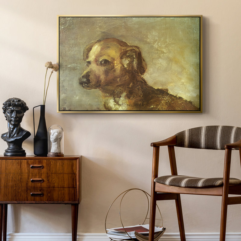 Cliper, the Artist's Dog, 1895 - Pablo Picasso, toile tendue avec châssis, 24 po x 36 po, Doré