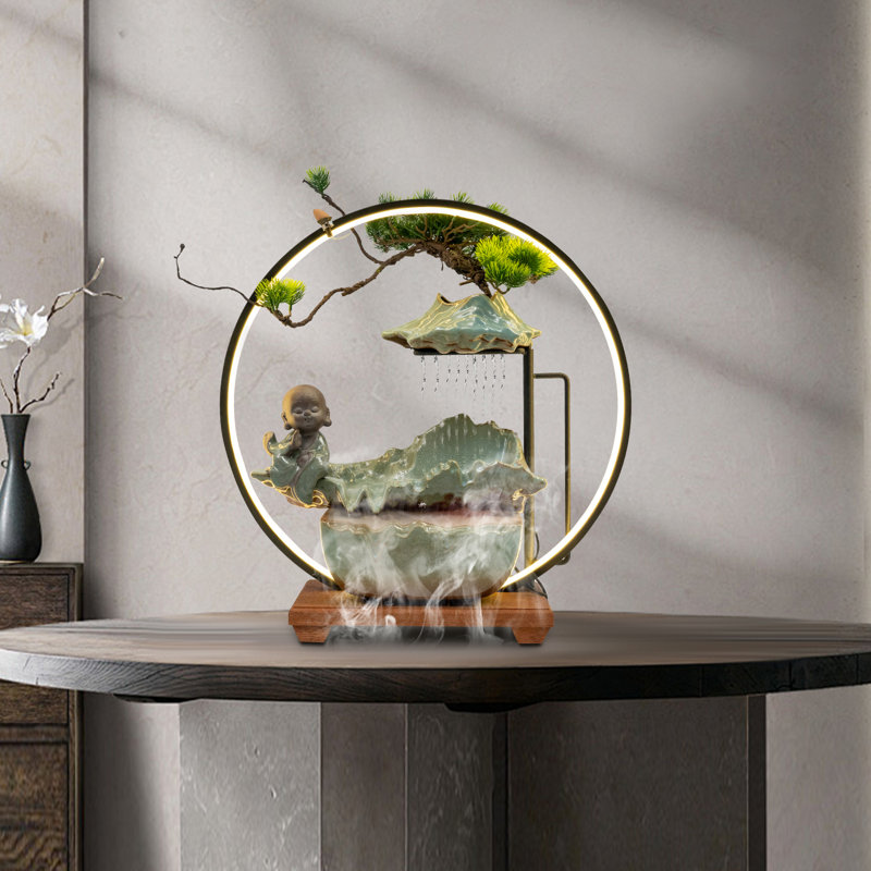 Fontaine de bureau avec lumières DEL et brume