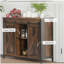 Buffet bar, meuble de cuisine avec portes coulissantes de style grange, rangements et étagères réglables, idéal pour le salon ou un bar à domicile, couleur brun rétro.