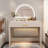 Lederman Makeup Vanity Table with Touch Screen Lighted Mirror, Dressing Table with A Drawer and Curved Edges