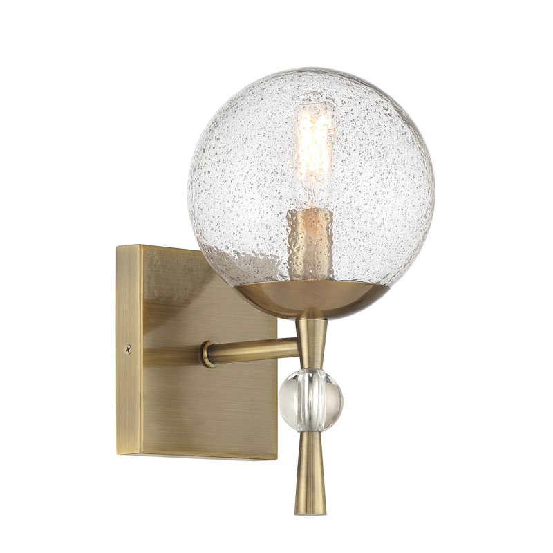 Mercer41 Marvaa Oxidized Aged Brass With Clear Vanity Light, 1