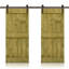 Porte de grange en bois massif lambrissé et métal-86645909-86645932