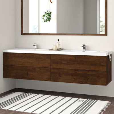 Ensemble de meuble-lavabo double mural 83 po Bobijo