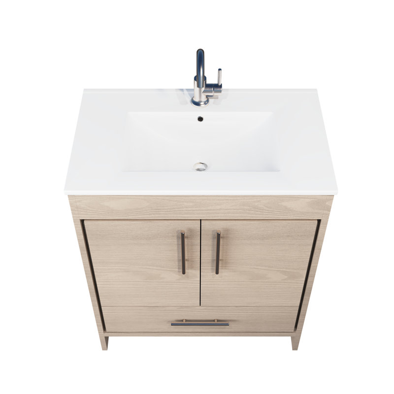 Ensemble de meuble-lavabo simple 30 po Sallisaw, Gris cendré