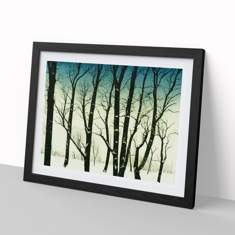 Picturesque Winter Forest - Single Picture Frame Print, Black Framed, 46cm H x 64cm W x 2cm D