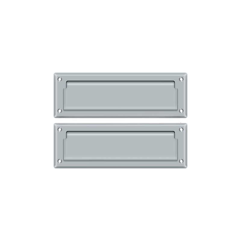 9" in x 3" Brass Mail Slot, Brushed Chrome
