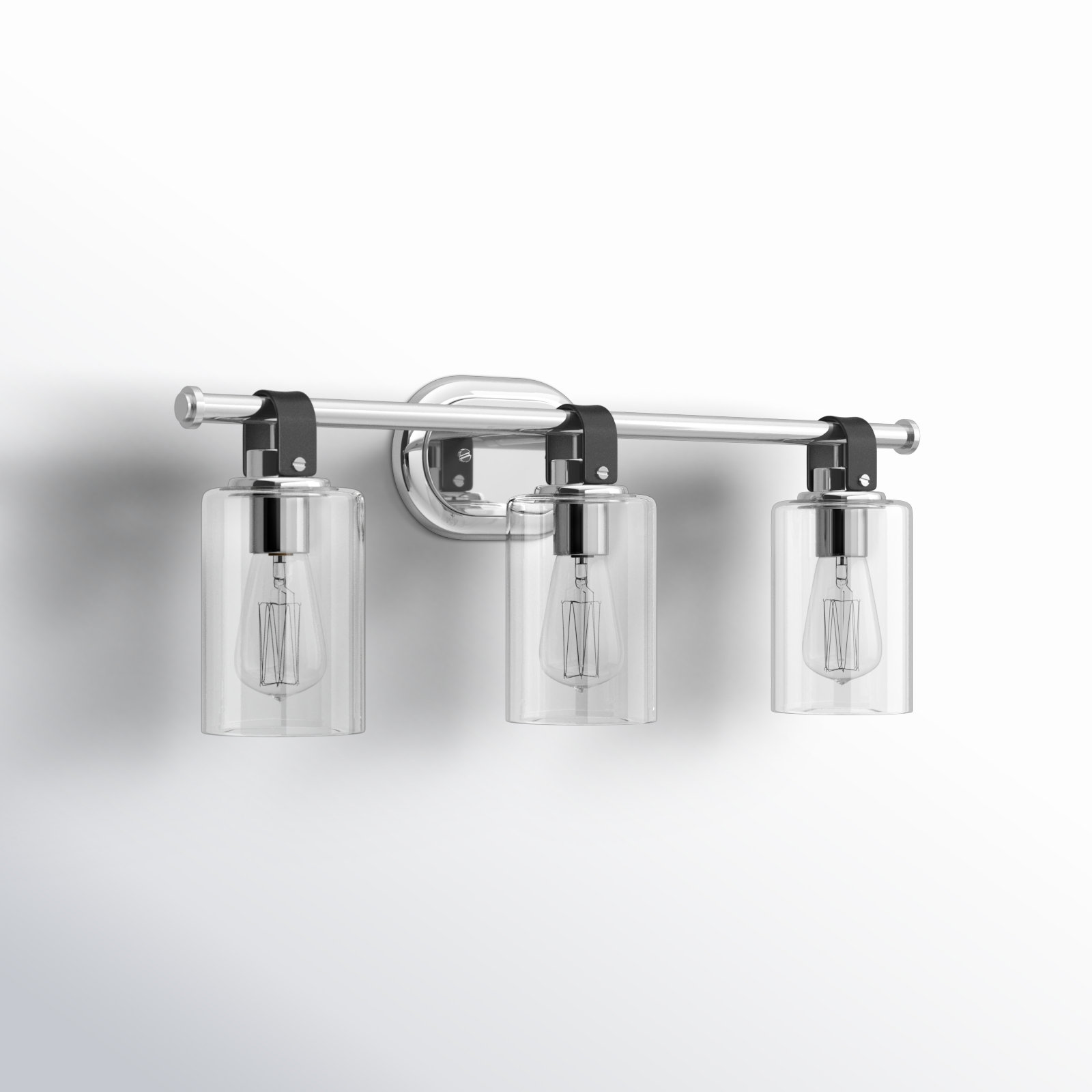 April 3 Light Transparent Dimmable Vanity Light, Chrome