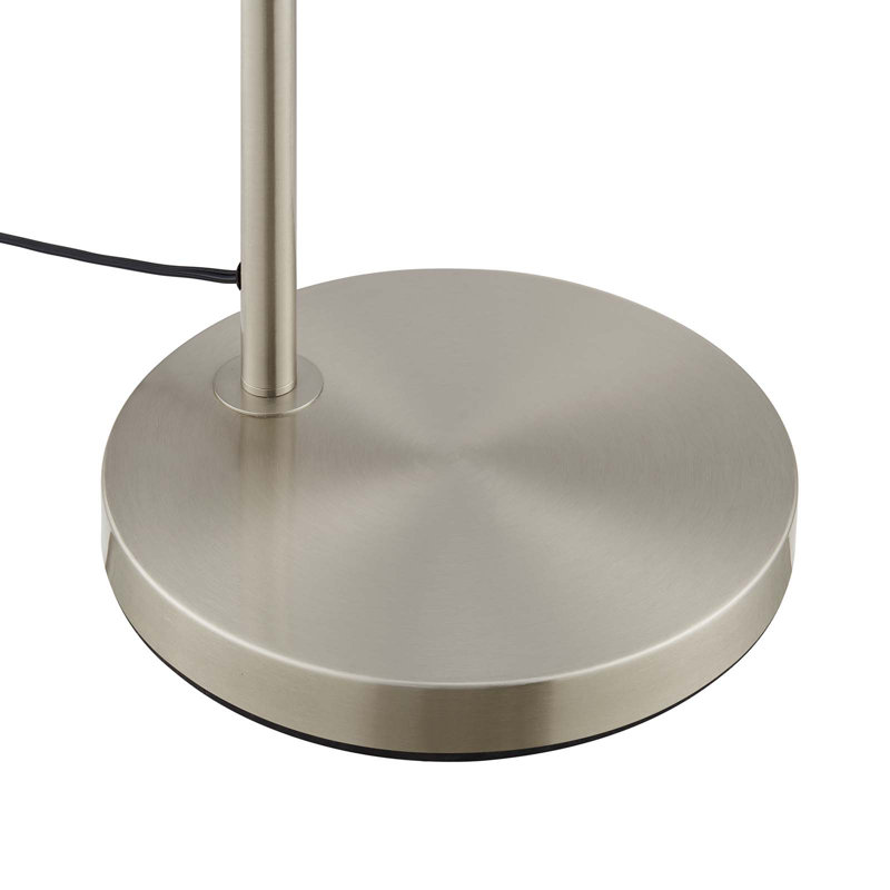 Element Satin Nickel Glass and Metal Arc Floor Lamp