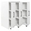 Bibliothèque avec trois portes coulissantes, étagère de rangement à 3 niveaux, bibliothèque de rangement coulissante, armoire de rangement dissimulée dans le salon de la chambre à coucher avec roulettes