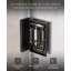 Porte de douche pivotante sans cadre à fermeture en douceur l 48 po x H 74 po, verre trempé transparent de 3/8 po (10 mm), porte de douche battante à charnière avec porte-serviettes et crochet, revêtement double face, noir