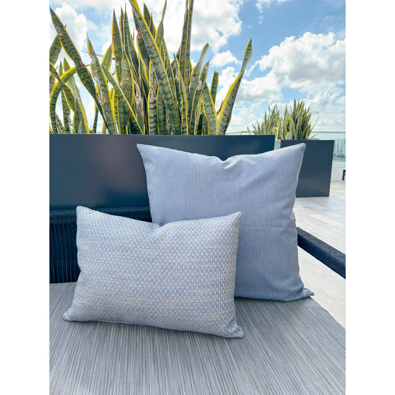 Essential Outdoor Throw Pillow, 24"H x 24"W, Indigo Blue