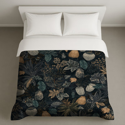 Housses de couette feuilles tropicales et vases